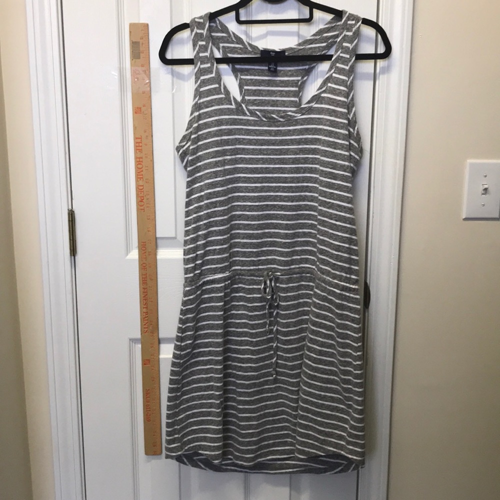 Gap cinch waist grey racerback sundress
